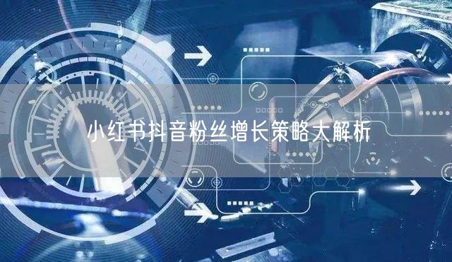 小红书抖音粉丝增长策略大解析