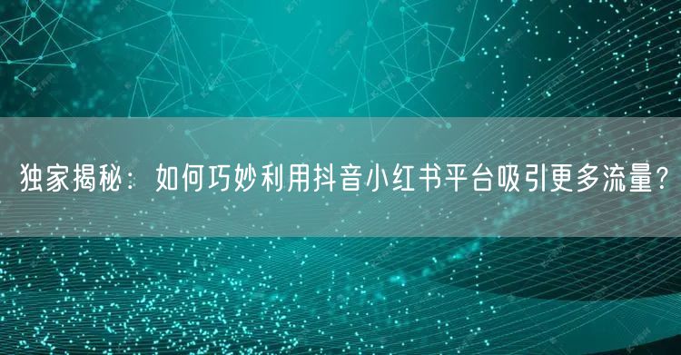 独家揭秘：如何巧妙利用抖音小红书平台吸引更多流量？