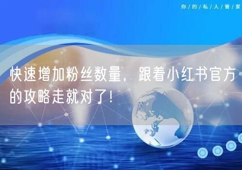 快速增加粉丝数量，跟着小红书官方的攻略走就对了！