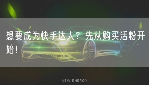 想要成为快手达人?先从购买活粉开始!