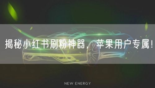 揭秘小红书刷粉神器,苹果用户专属!
