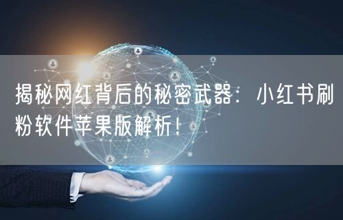 揭秘网红背后的秘密武器:小红书刷粉软件苹果版解析!
