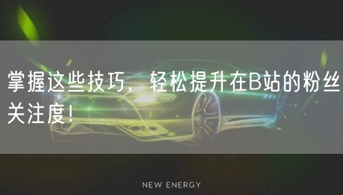 掌握这些技巧,轻松提升在B站的粉丝关注度!