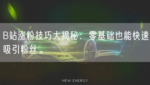 B站涨粉技巧大揭秘：零基础也能快速吸引粉丝。