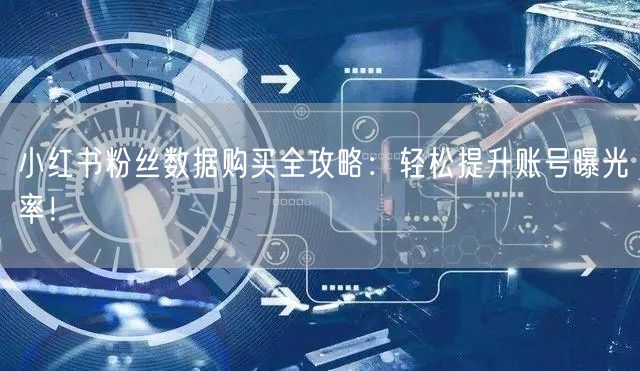 小红书粉丝数据购买全攻略：轻松提升账号曝光率！