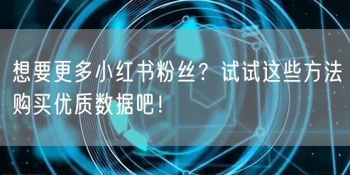 想要更多小红书粉丝？试试这些方法购买优质数据吧！