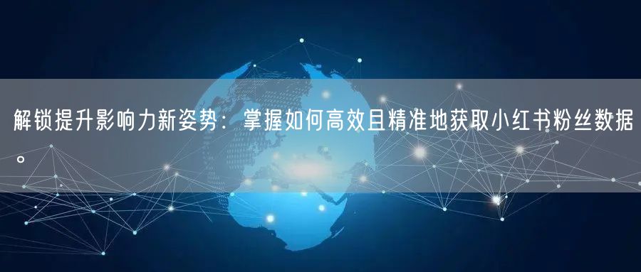 解锁提升影响力新姿势：掌握如何高效且精准地获取小红书粉丝数据。