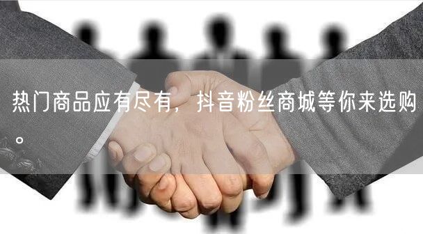热门商品应有尽有，抖音粉丝商城等你来选购。