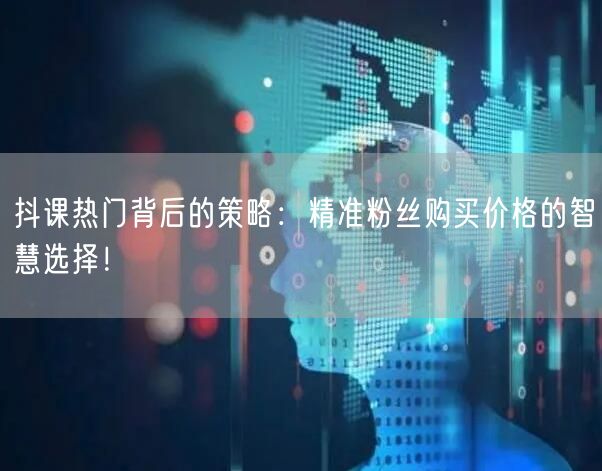 抖课热门背后的策略：精准粉丝购买价格的智慧选择！