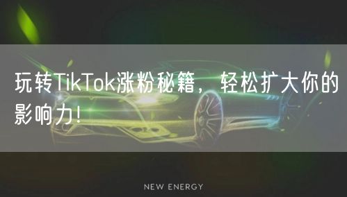 玩转TikTok涨粉秘籍，轻松扩大你的影响力！