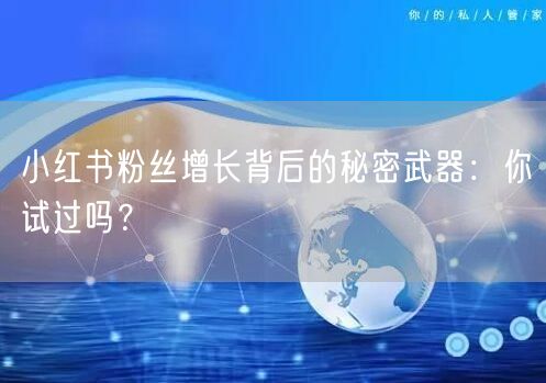 小红书粉丝增长背后的秘密武器：你试过吗？