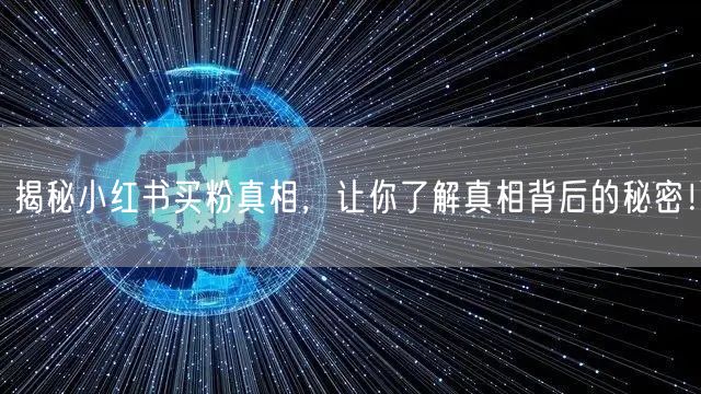 揭秘小红书买粉真相，让你了解真相背后的秘密！
