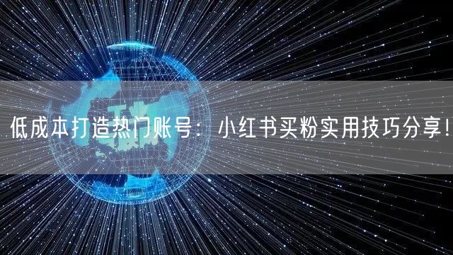低成本打造热门账号：小红书买粉实用技巧分享！