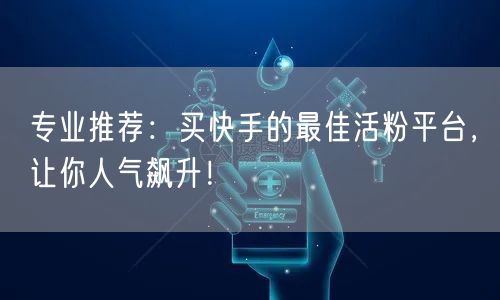 专业推荐：买快手的最佳活粉平台，让你人气飙升！