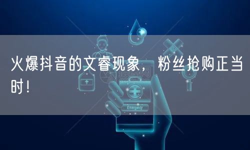 火爆抖音的文睿现象,粉丝抢购正当时!