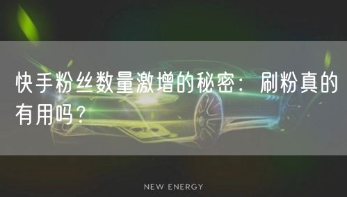 快手粉丝数量激增的秘密：刷粉真的有用吗？
