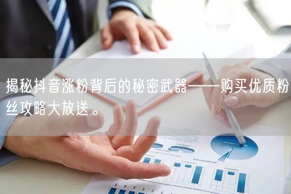 揭秘抖音涨粉背后的秘密武器——购买优质粉丝攻略大放送。