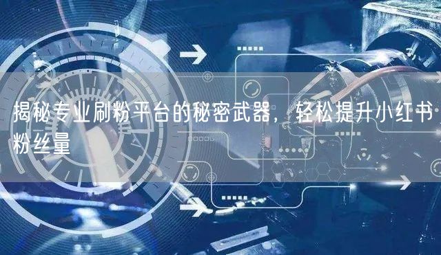 揭秘专业刷粉平台的秘密武器，轻松提升小红书粉丝量