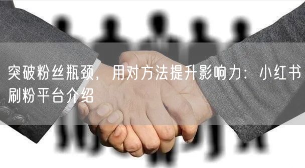 突破粉丝瓶颈，用对方法提升影响力：小红书刷粉平台介绍
