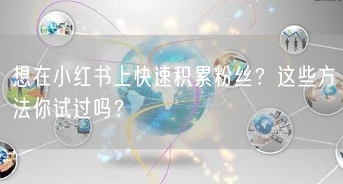 想在小红书上快速积累粉丝？这些方法你试过吗？