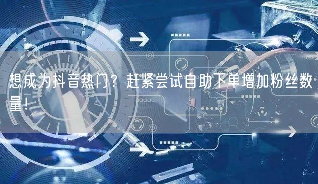 想成为抖音热门？赶紧尝试自助下单增加粉丝数量！