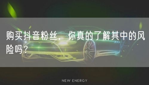 购买抖音粉丝,你真的了解其中的风险吗?