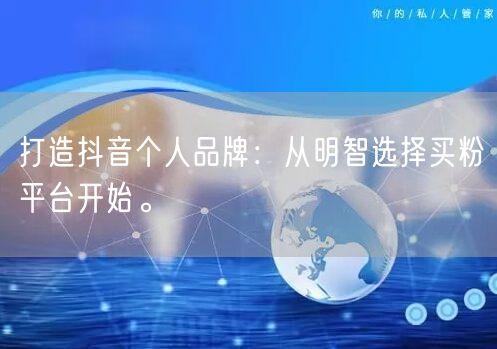 打造抖音个人品牌：从明智选择买粉平台开始。