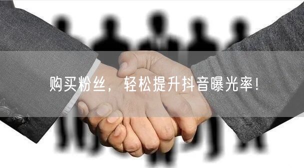 购买粉丝，轻松提升抖音曝光率！