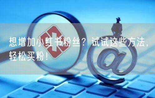 想增加小红书粉丝？试试这些方法，轻松买粉！
