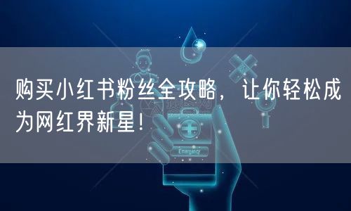 购买小红书粉丝全攻略，让你轻松成为网红界新星！