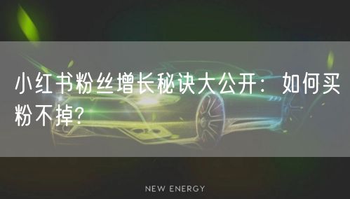 小红书粉丝增长秘诀大公开：如何买粉不掉?