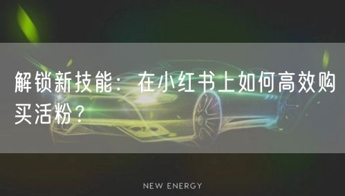 解锁新技能:在小红书上如何高效购买活粉?