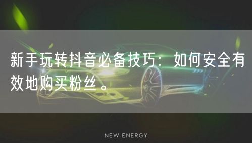 新手玩转抖音必备技巧：如何安全有效地购买粉丝。
