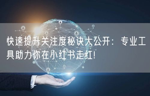 快速提升关注度秘诀大公开：专业工具助力你在小红书走红!