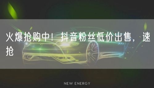 火爆抢购中!抖音粉丝低价出售,速抢