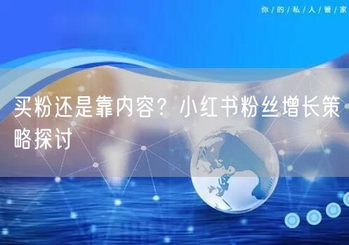 买粉还是靠内容？小红书粉丝增长策略探讨