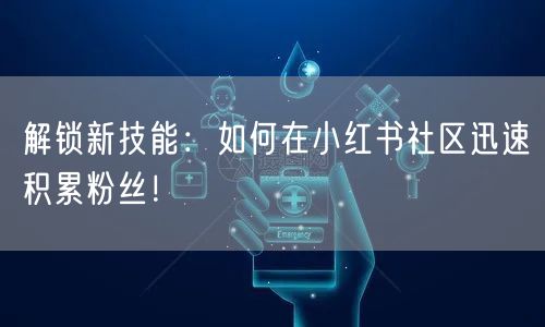 解锁新技能：如何在小红书社区迅速积累粉丝！