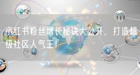 小红书粉丝增长秘诀大公开，打造超级社区人气王！