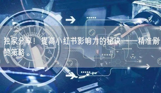 独家分享！提高小红书影响力的秘诀——精准刷赞策略。