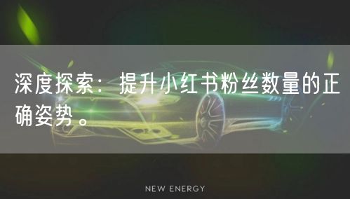 深度探索：提升小红书粉丝数量的正确姿势。