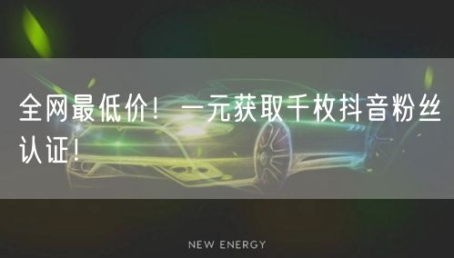 全网最低价!一元获取千枚抖音粉丝认证!