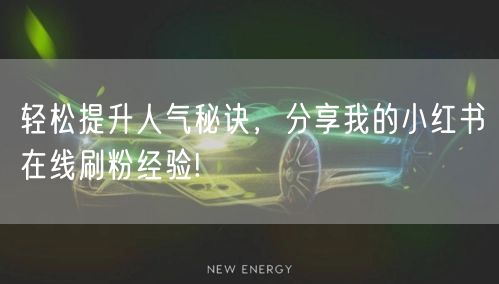 轻松提升人气秘诀，分享我的小红书在线刷粉经验!