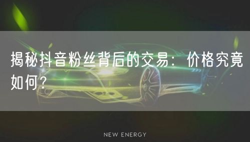 揭秘抖音粉丝背后的交易:价格究竟如何?