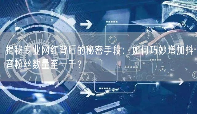 揭秘专业网红背后的秘密手段：如何巧妙增加抖音粉丝数量至一千？