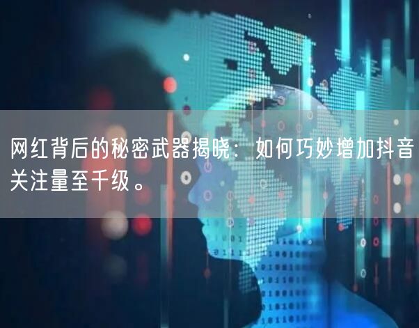 网红背后的秘密武器揭晓：如何巧妙增加抖音关注量至千级。