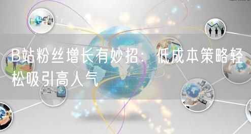 B站粉丝增长有妙招：低成本策略轻松吸引高人气