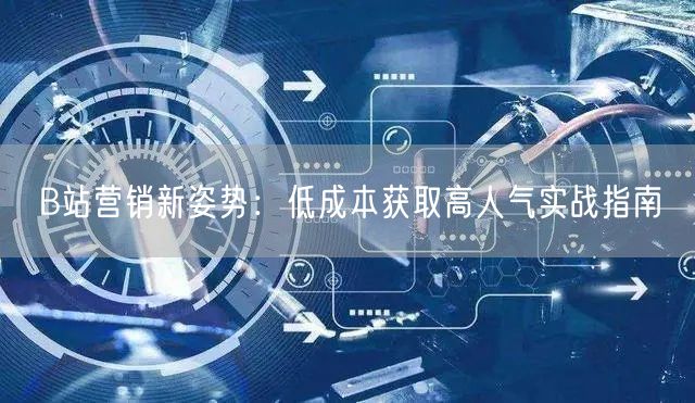 B站营销新姿势：低成本获取高人气实战指南