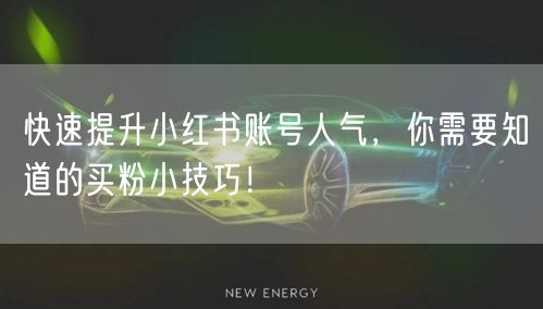 快速提升小红书账号人气，你需要知道的买粉小技巧！