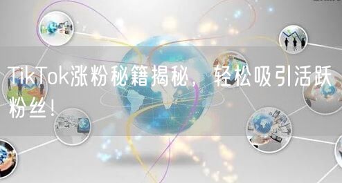 TikTok涨粉秘籍揭秘，轻松吸引活跃粉丝！
