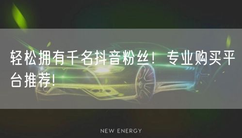 轻松拥有千名抖音粉丝！专业购买平台推荐!